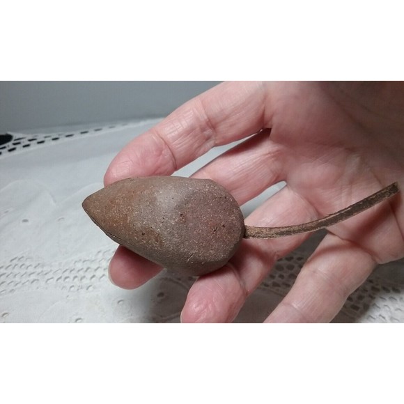 Vintage Hand Created Stone Clay Mouse with Leather Tail 2.25" - Picture 9 of 9